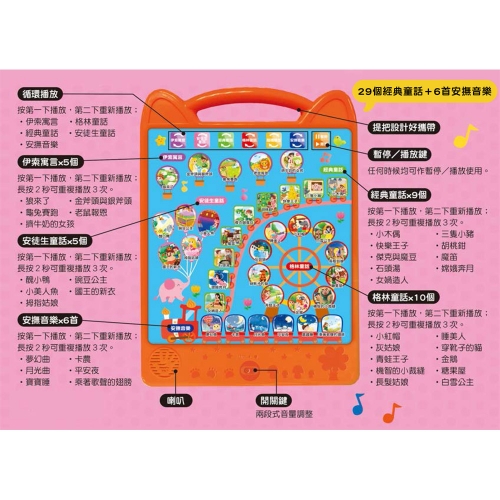 孩子的第一台手提觸控平板：安徒生童話‧伊索寓言‧格林童話‧經典童話‧安撫音樂